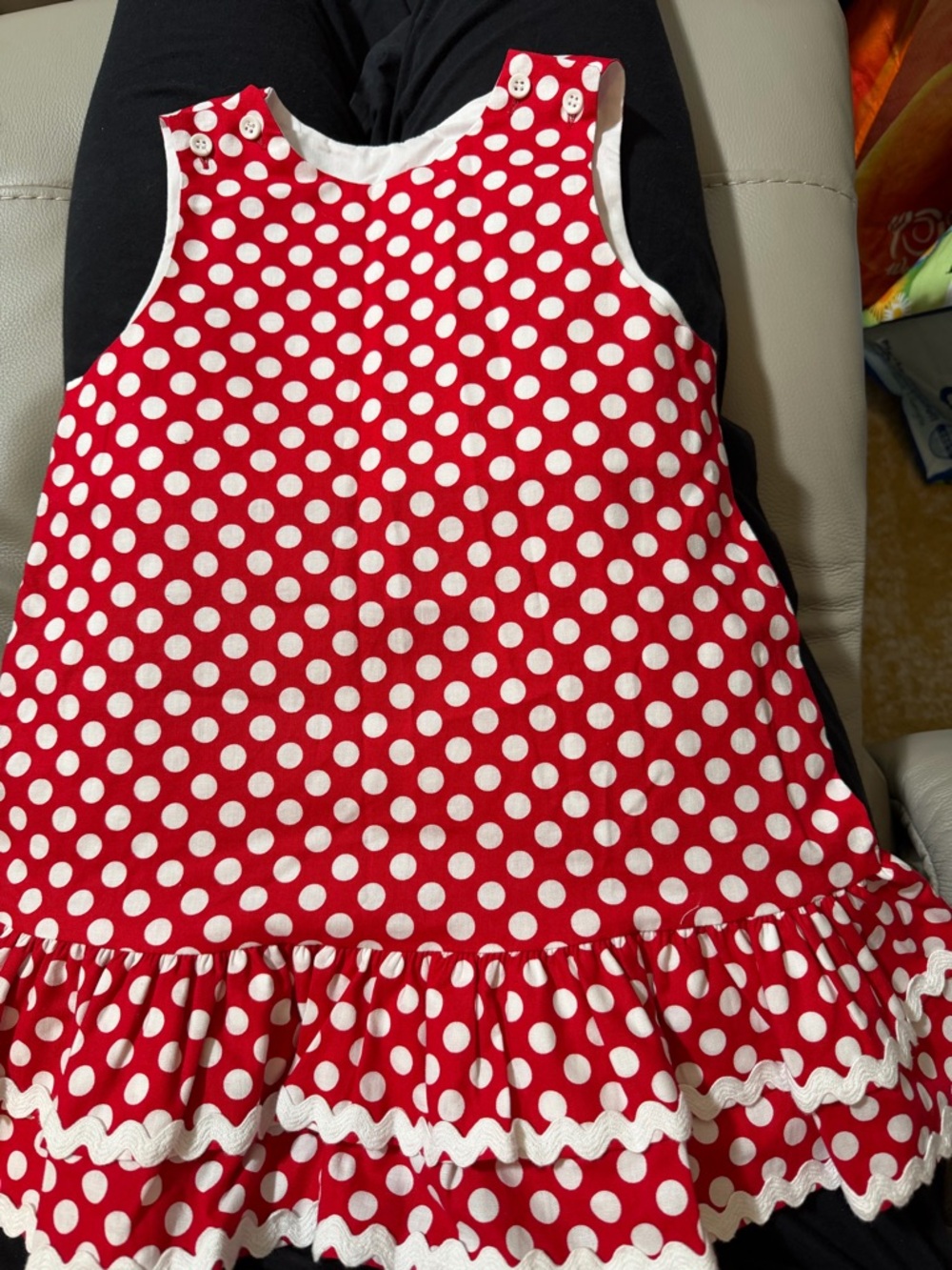 The Bailey Boys Girls Red Polka Dot and Ruffle Bottom Casual Dress Size 4